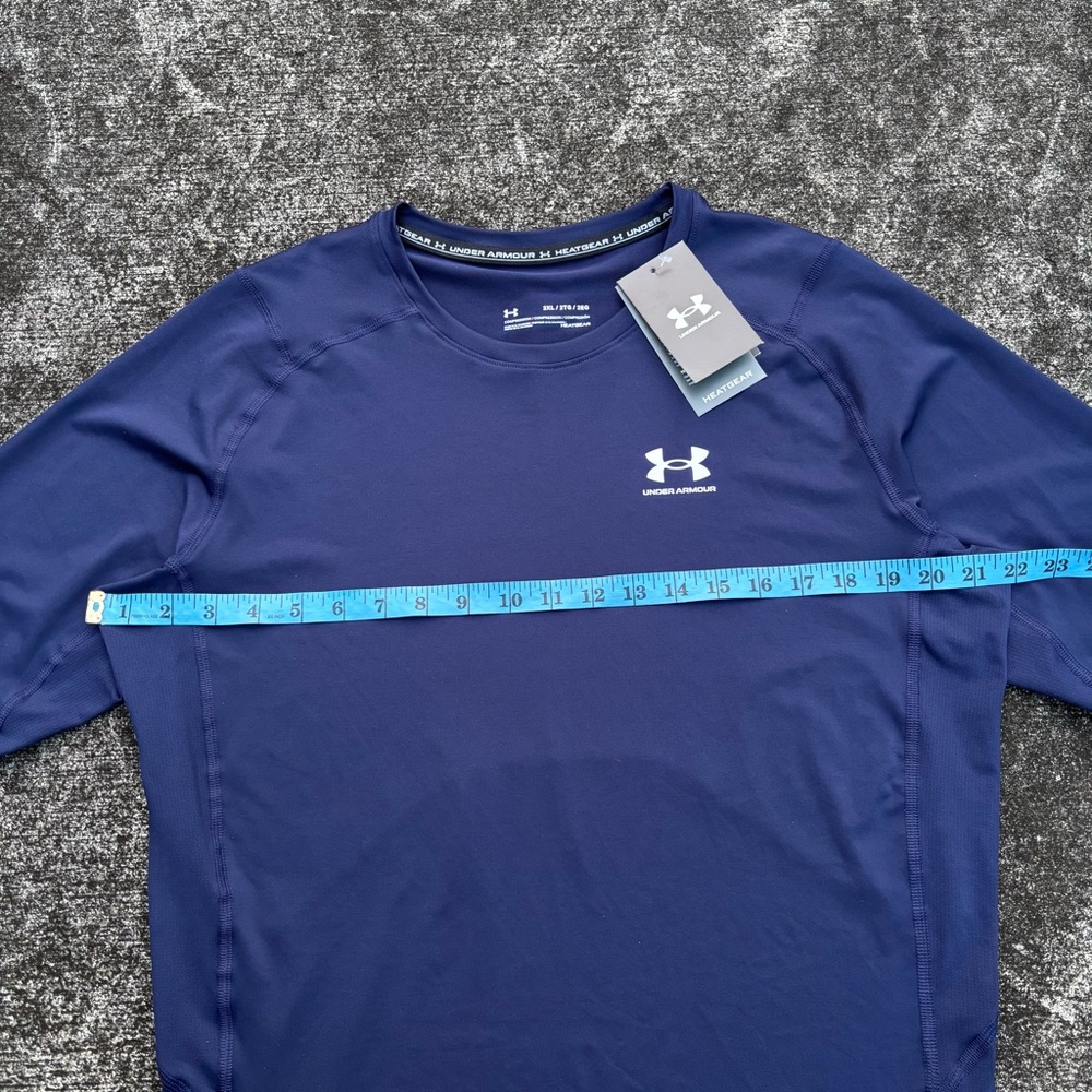 Under Armour HeatGear Compression Long Sleeve Shirt Men's 2XL Navy 1361524 NWT - Picture 6 of 10